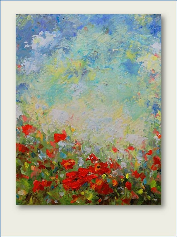 Poppy Field- Original Oil Painting  MADE TO ORDER 24x36