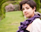 Purple Ruffle Knit Scarf
