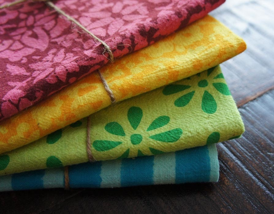 Four Rustic Flour Sack Towels 28x29