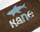 Personalized  Name and  Applique  Towel .....   You can choose fabrics for name and applique