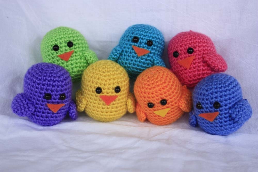 Crochet Birds (bright colors)