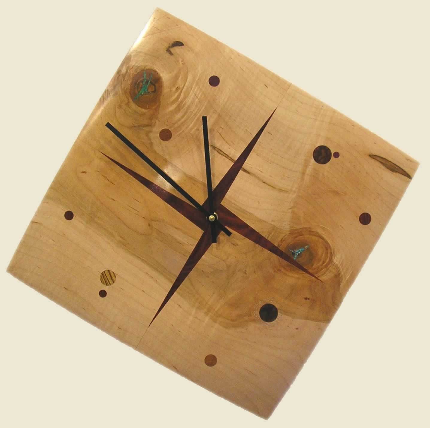 30% off Solar System Clock made from Ambrosia Maple with Bloodwood