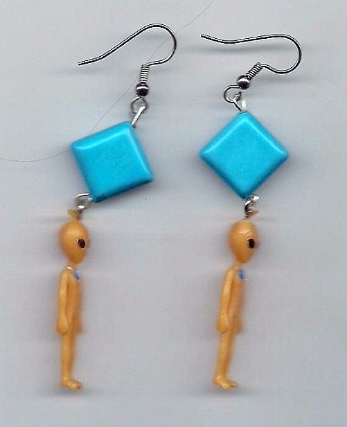A Spray Tan   Alien Earrings