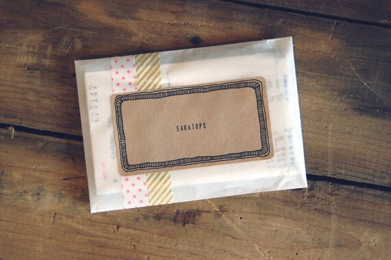 Decorative Kraft Adhesive Labels (Set of 8)