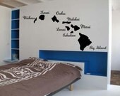 Hawaiian Islands BIG  Ocean Art - Names included- Vinyl wall art decals by 3rdaveshore