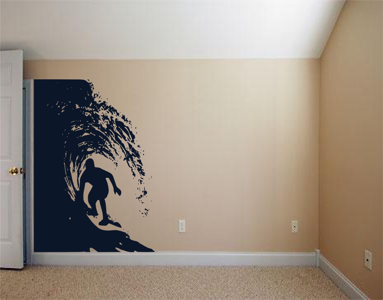 Dude in the Barrel - Hawaiian Style -  Vinyl wall art Graphic sticker decals by 3rdaveshore
