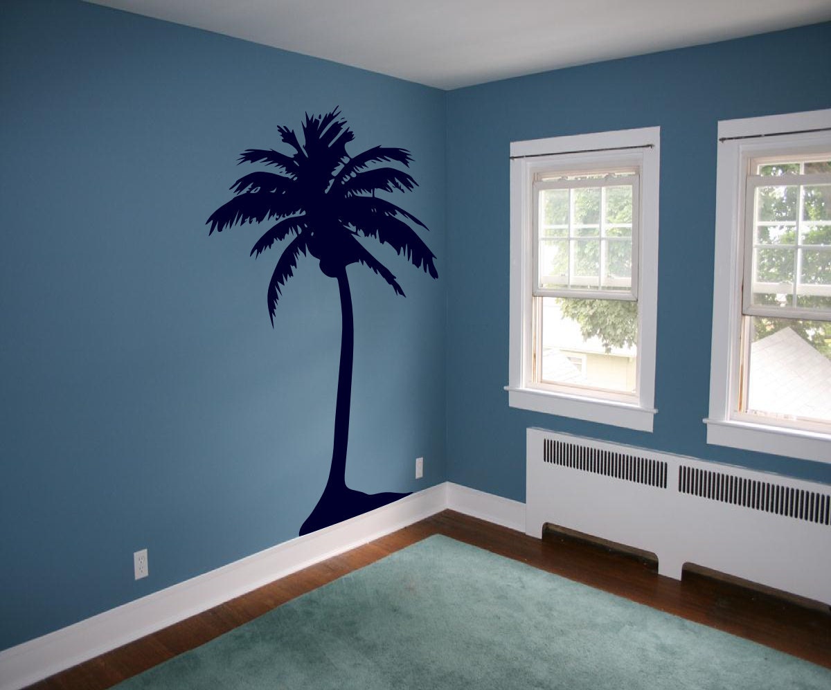 Hawaiian Coconut Palm Tree - Vinyl wall art removable decals stickers by 3rdaveshore