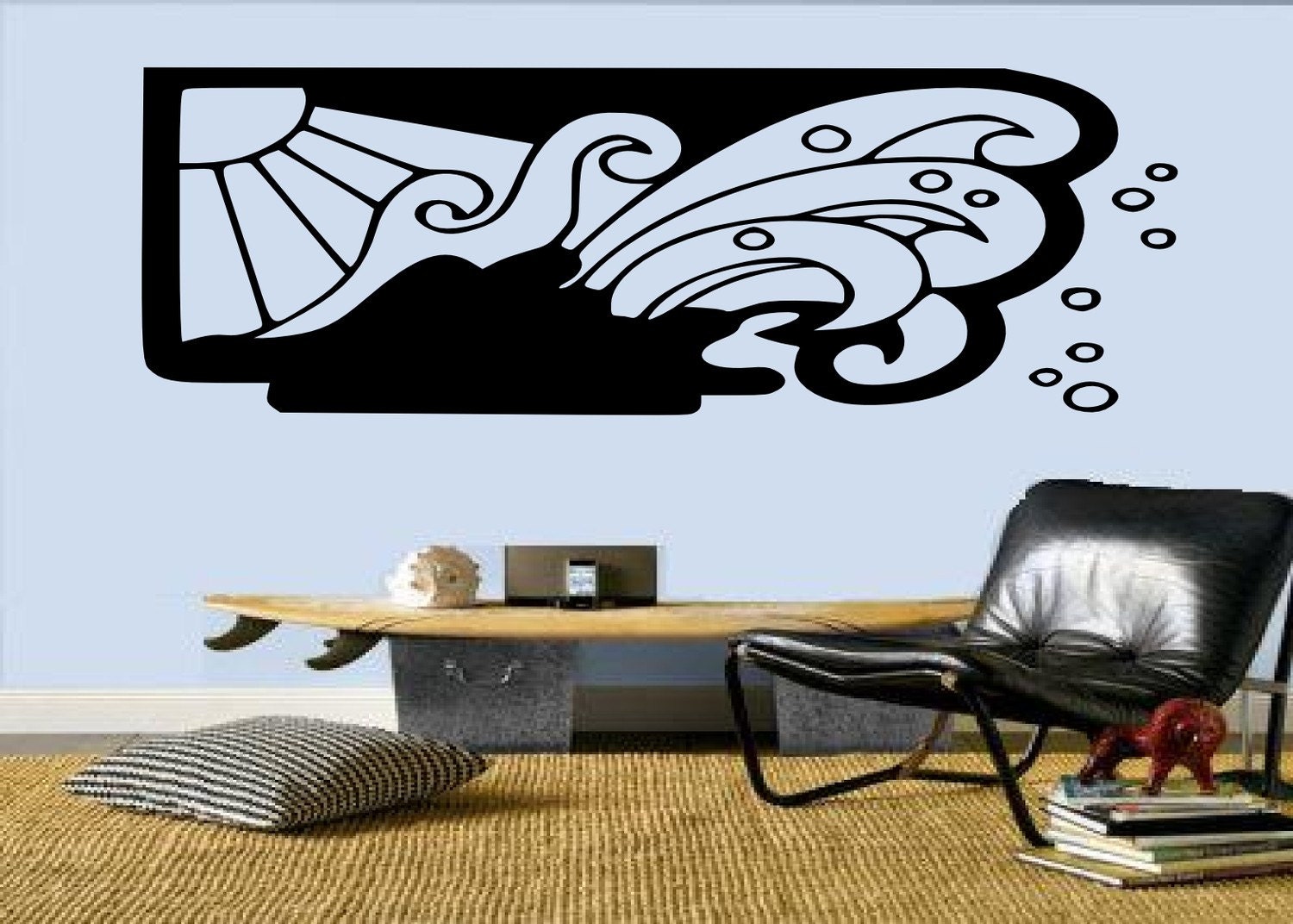 Vintage Sun and Surf Design - Ocean Art -- Vinyl wall art decals by 3rdaveshore