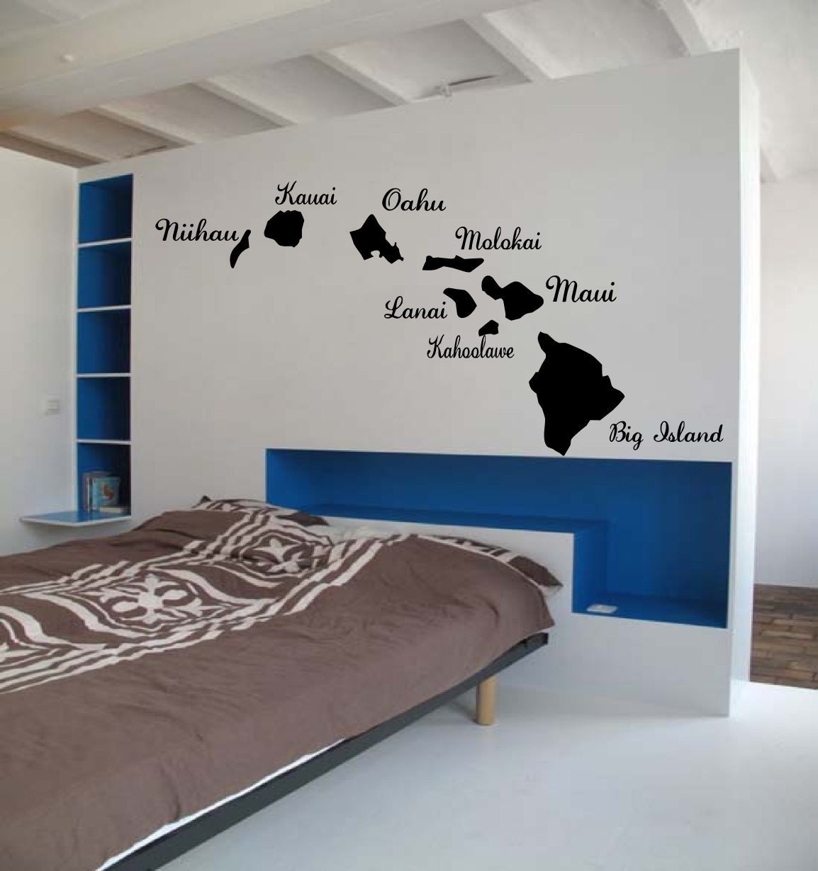 Hawaiian Islands BIG Ocean Art - Names included- Vinyl wall art decals by 3rdaveshore
