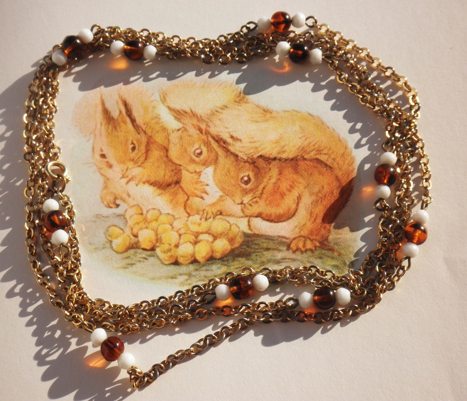 Golden Chain Beaded Rope Necklace