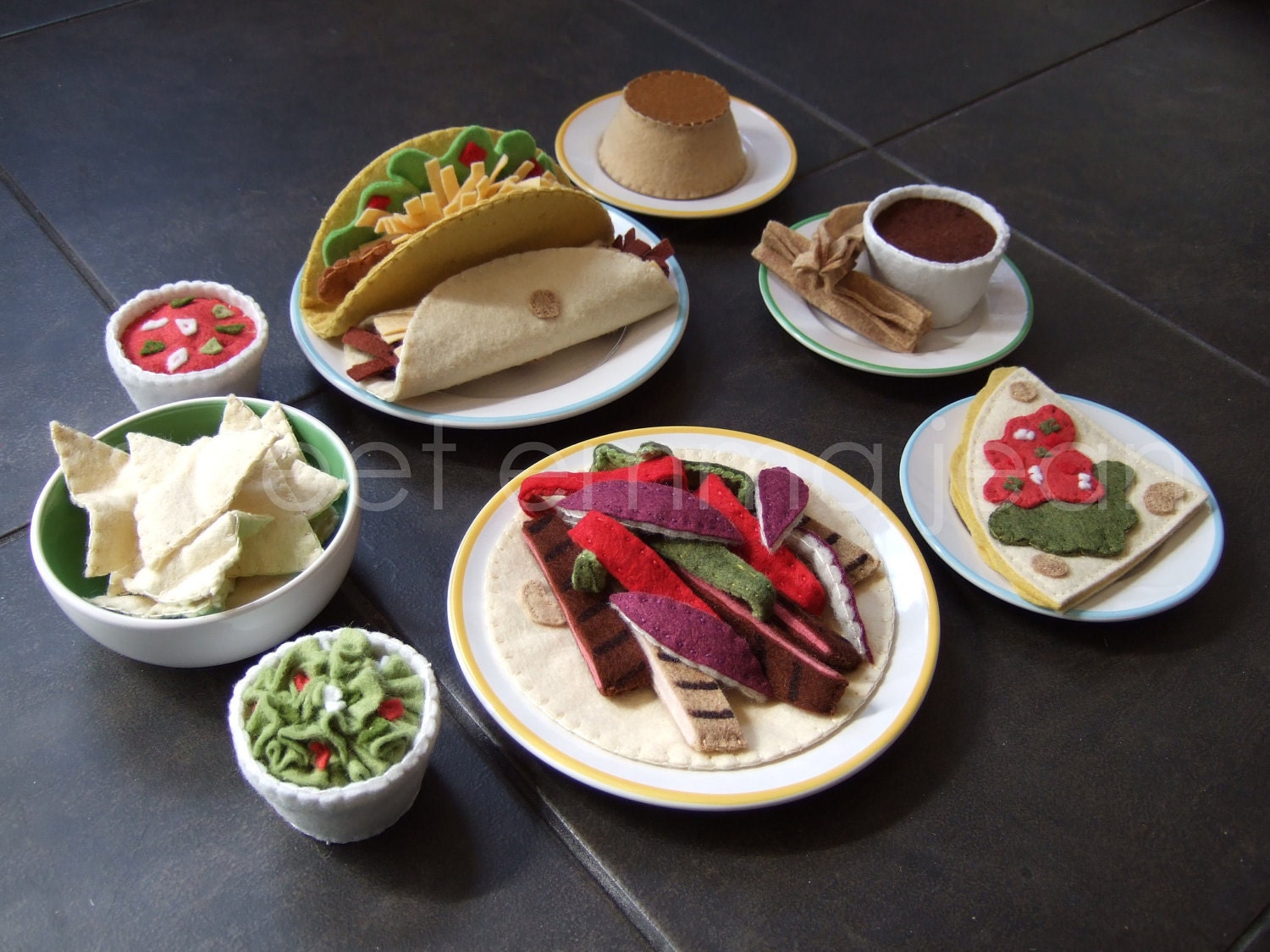 Cinco de Mayo Felt Food Pattern Special - Taco & Fajita Dinners - Felt Mexican Food PDF - DIY Felt Food