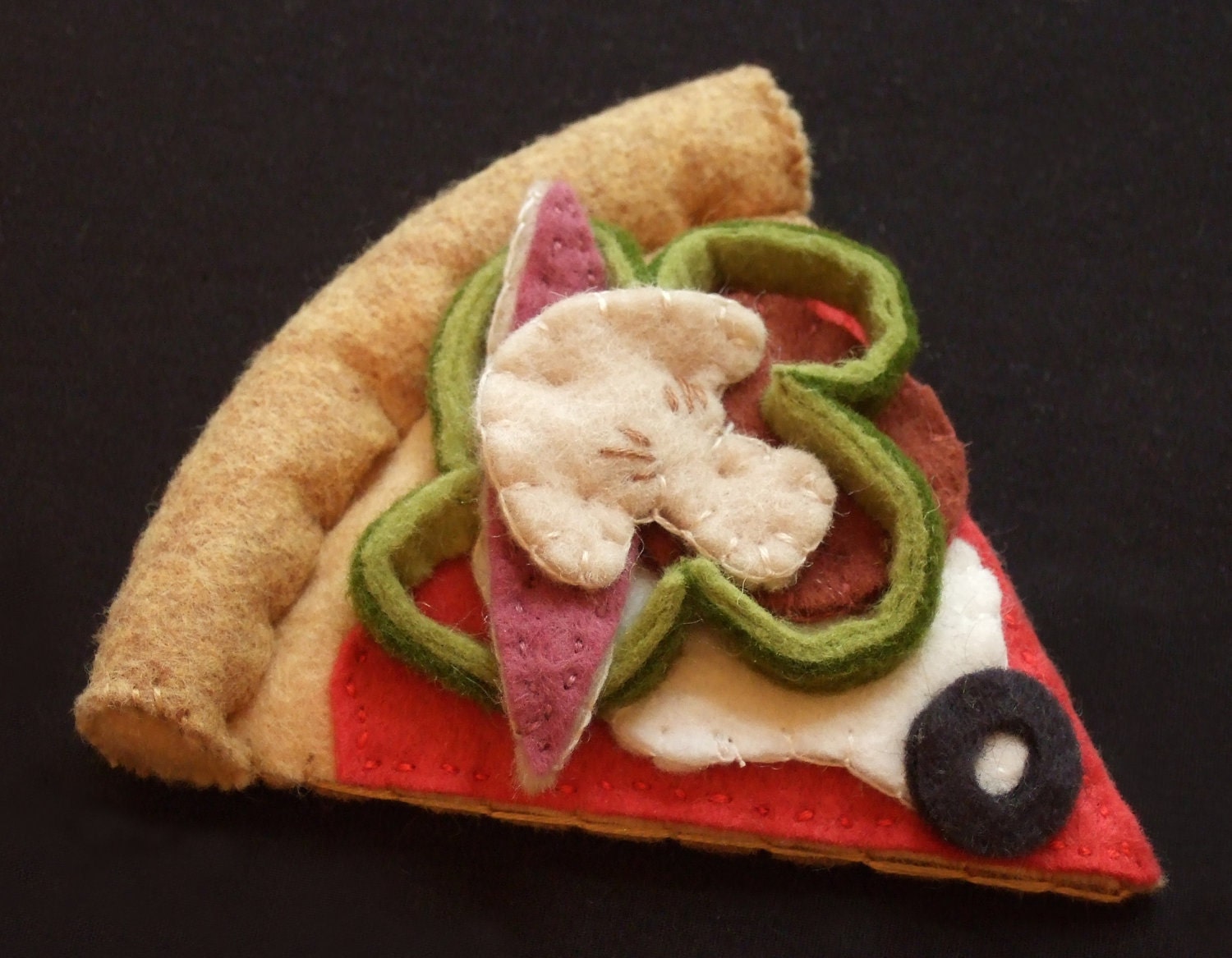 Felt Food - Felt Pizza Slice - Pretend Play Food - Slice of Pizza