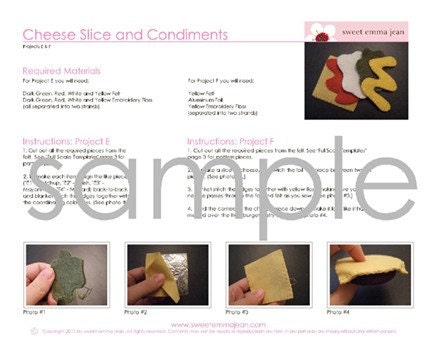 Felt Food - Summer Cookout Set - Sewing Pattern PDF