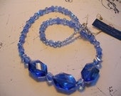 Chinese Grade AAA  Blue Crystal Necklace