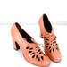 70s does 30s ORANGE CREAMSICLE POWDER POWER POPSICLE stunning EYELET cut PLATFORM shoes