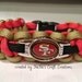 Custom Handmade Football Team Paracord Bracelets Made with an Officially Licensed 49ersTeam Charm