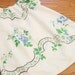 3T Recycled Vintage Tablecoth Dress- Heirlooom Little Girl Dress- Cream B lue & Green Floral- Recycled- Ecofriendly