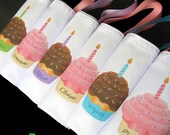 Personalized Cupcake first birthday cupcake party favors tote bags for kids