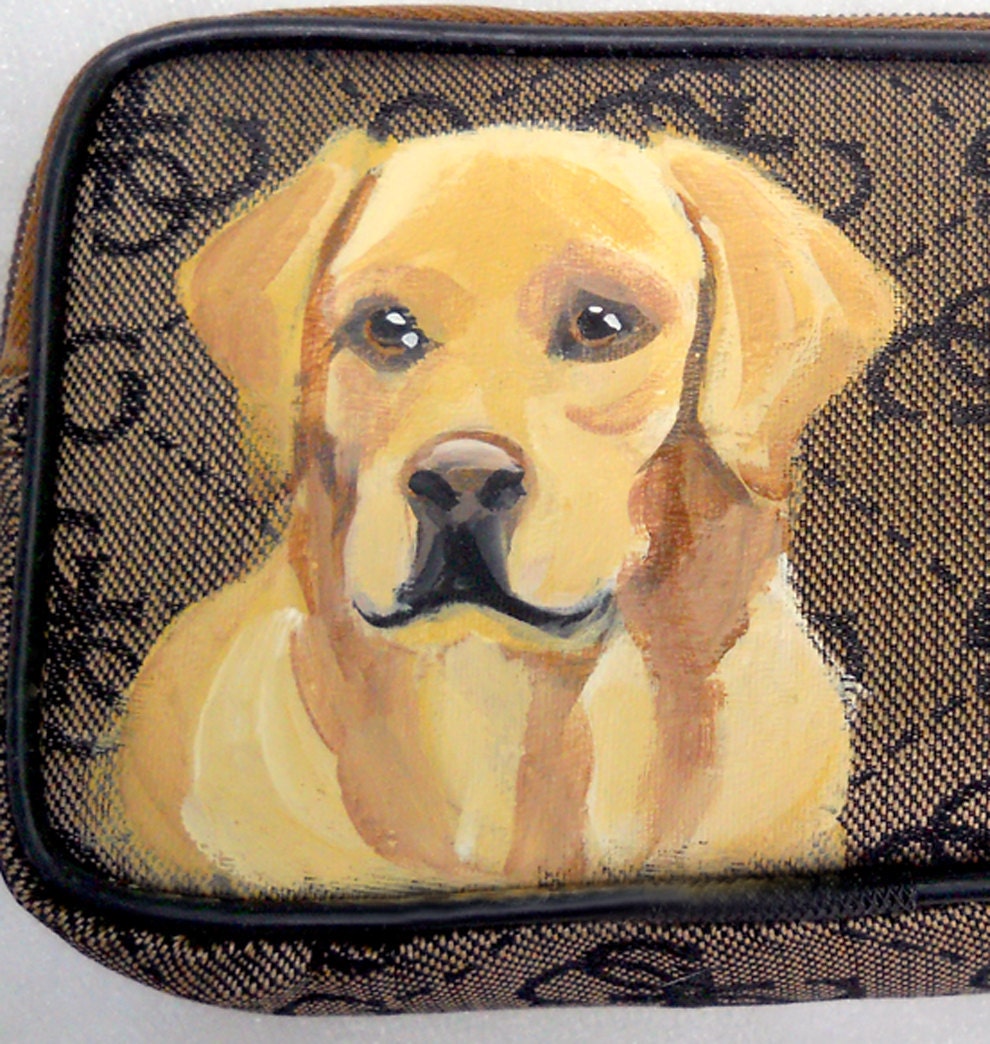 Yellow Lab Hand Painted Coin Purse Case