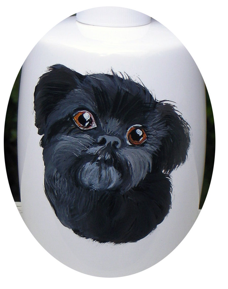 Black Shih Tzu Soap Lotion Dispenser Hand Painted
