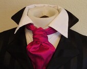 Victorian Ascot Tie Cravat - Fushia Pink Purple Dupioni SILK