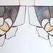 RESERVED for debraolson3 - Valance Stained Glass Window Corners PAIR Victorian Blue Purple Bevels White Panel Handmade OOAK