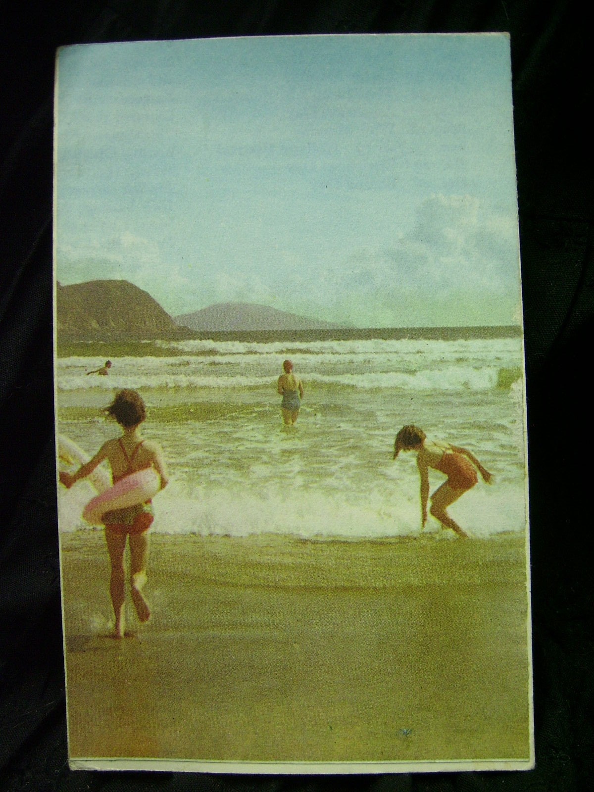 Vintage Postcard - Children at the Beach