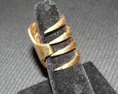 14 kt Gold Vermeil over Brass Coil Fork Ring