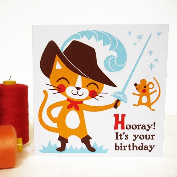 Puss In Boots greeting card