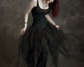 Cosette Fairy Skirt in Tulle and Velvet - Custom Elegant Gothic Clothing and Dark Romantic Couture