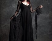 Juliet Fairy Gown in Mesh and Lace - Custom Elegant Gothic Clothing and Dark Romantic Couture