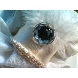 Wedding Feather & Rhinestone Napkin Rings