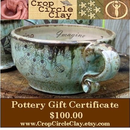 100 Dollars Gift Certificate Handmade Pottery Gift Certifcate Instant Gift Email Gift Gift for Her
