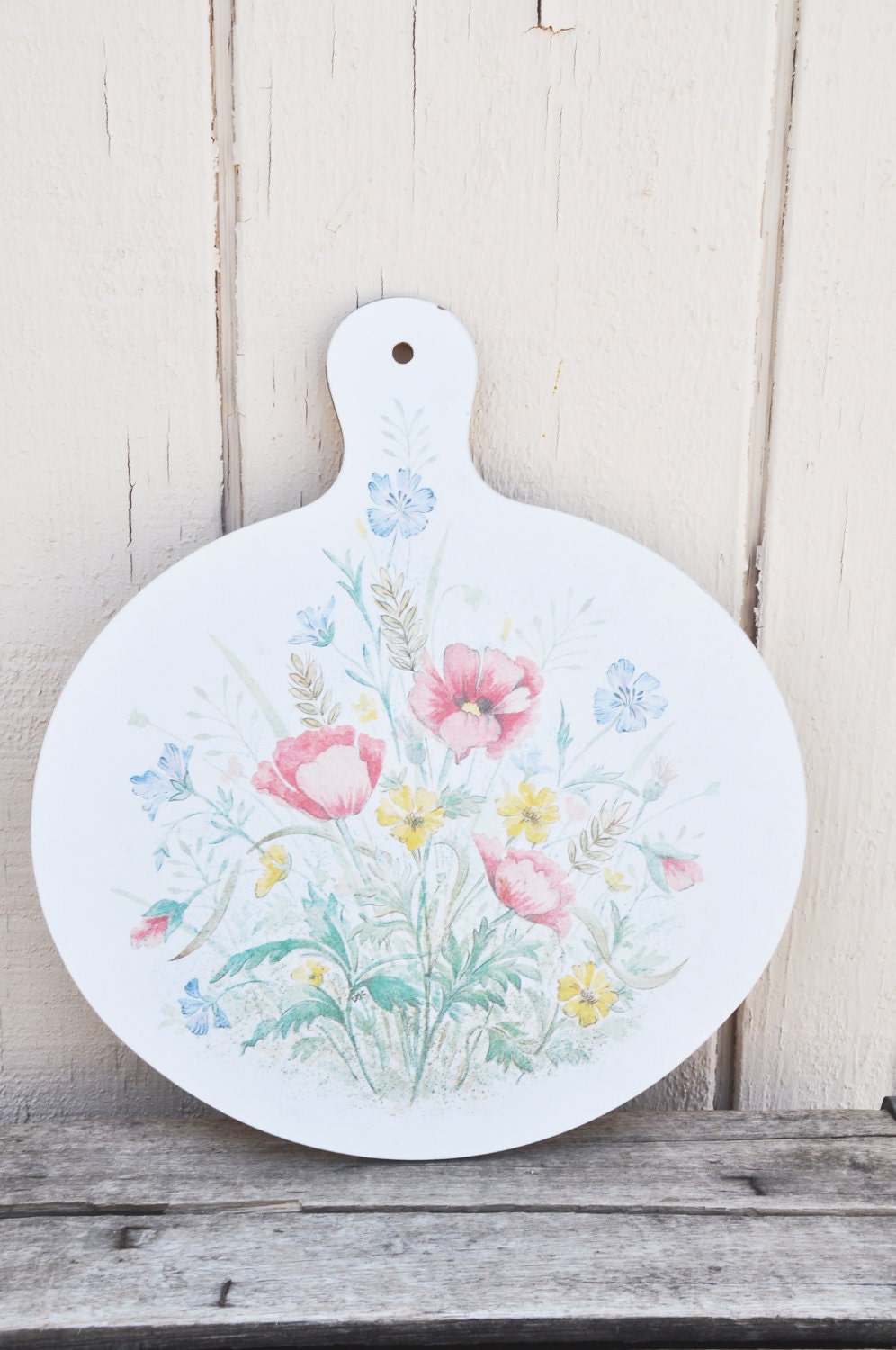 Lovely Spring Time Wooden Paddle Trivet