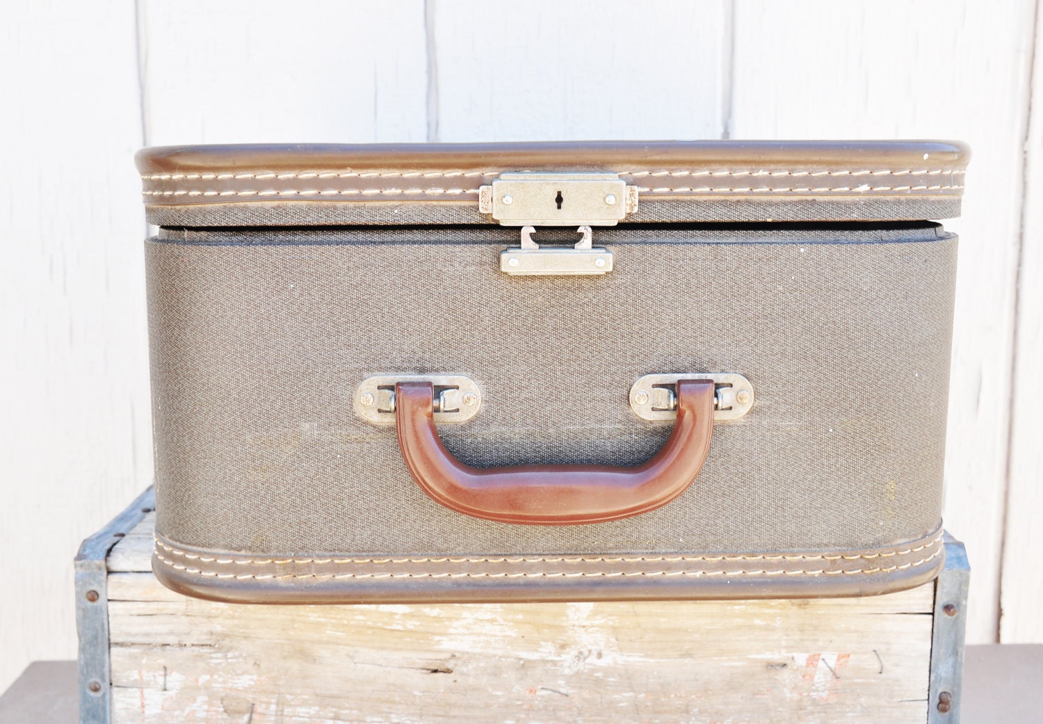 Old and Worn Brown Carrying Case