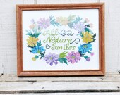 Sweet Vintage Framed Spring Cross Stitch, 8X10