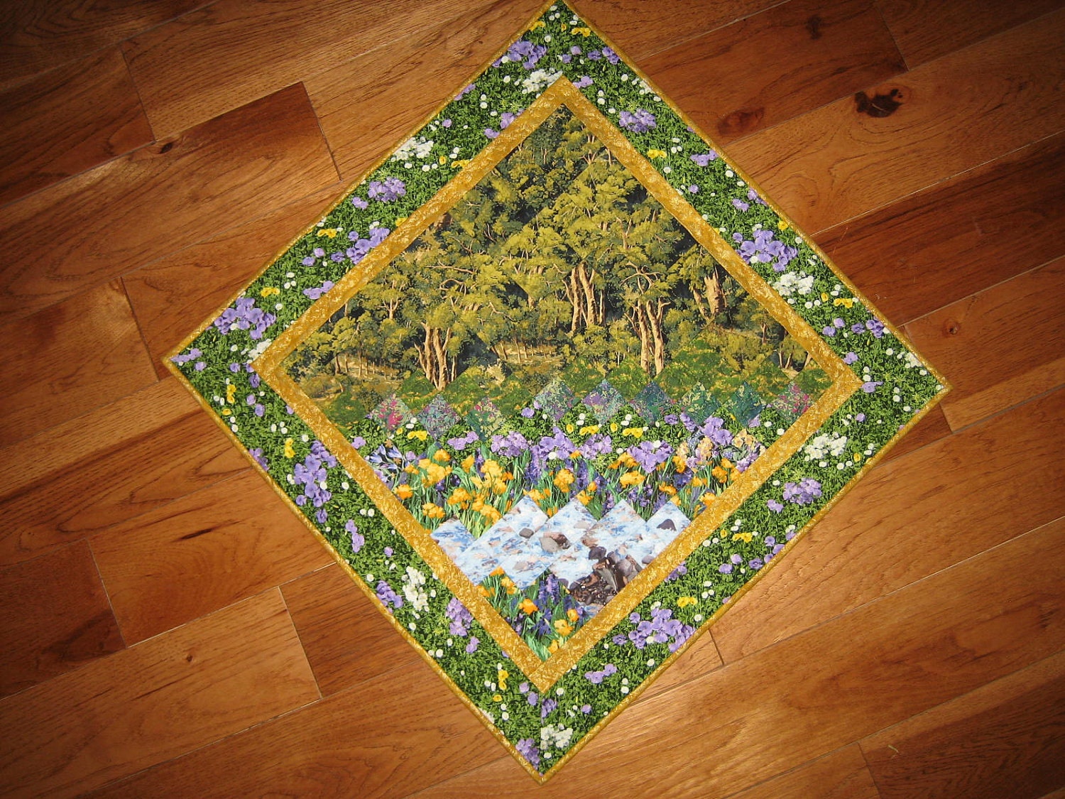 Art Quilt, Summer Trees Wall Hanging