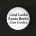 Bachelor's Button Good Looks Reads Books Also Cooks For singles 1.75"