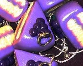 Fruity Purple Iced Grape Vanilla Cake Slice Necklace / Pendant