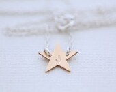 Personalized initial necklace - gold filled monogram star necklace for dainty necklace