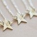 Personalized bridesmaid gift - 3 sterling silver small initial Star necklaces
