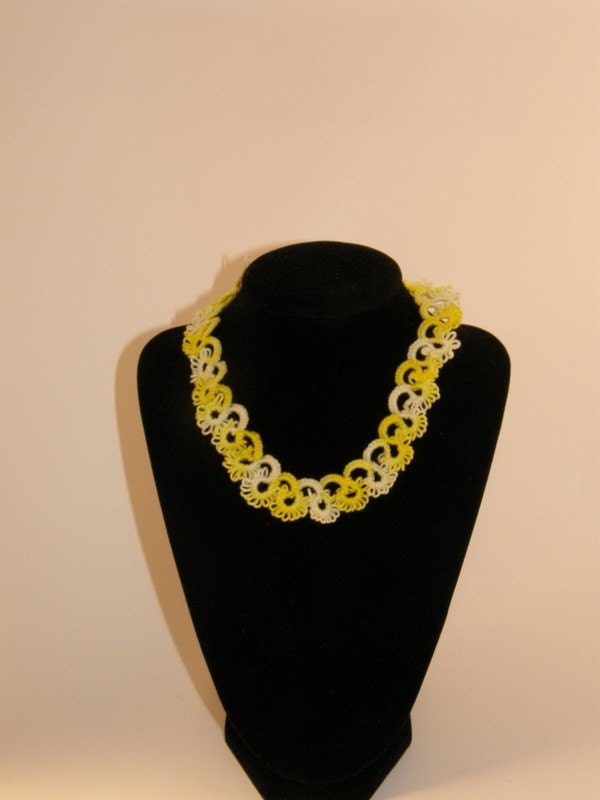 NecklaceHand Tatted Sunshine Yellow Cotton Yarn