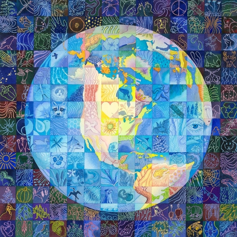 Limited edition print, giclee, Fragile Planet, 11 x 11