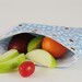 Scandi snackbag, turquoise and white pattern