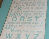 A You're Adorable Alphabet Sign - Perfect Shabby Chic Sign for a Nursery or Playroom