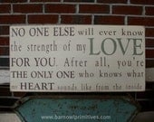 Strength of My Love Typography Word Art Sign - The Perfect Sign for a Baby's Nursery