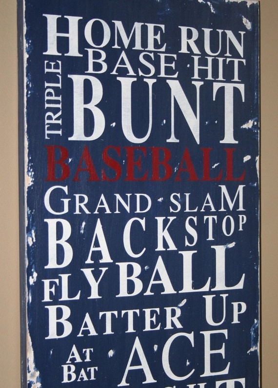 Baseball Typography Word Art Sign  - Take Me Out to the Ball Game - This is the Perfect Coaches Gift