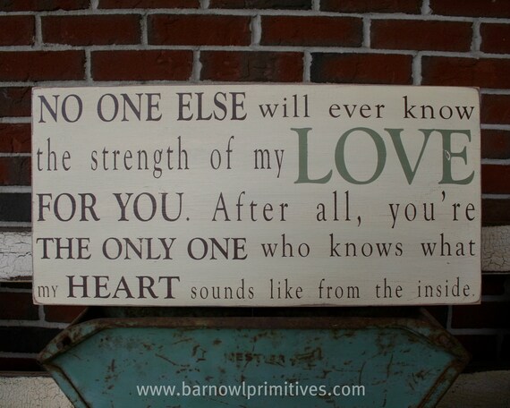 Strength of My Love Typography Word Art Sign - The Perfect Sign for a Baby's Nursery