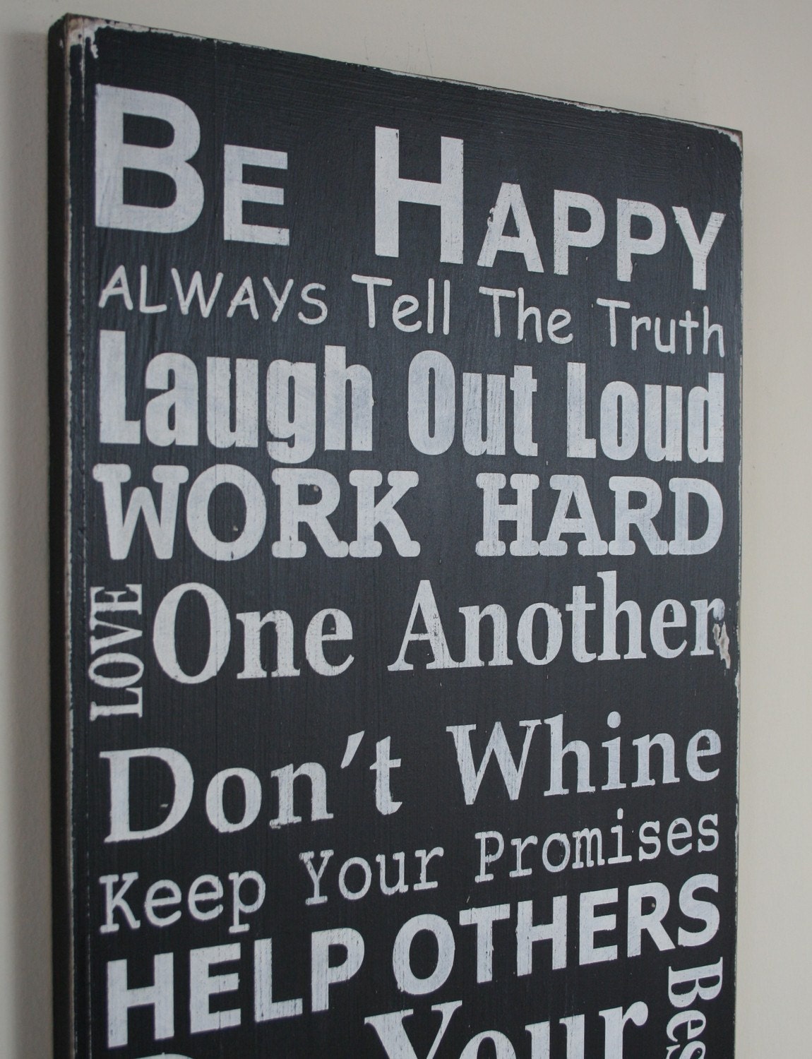 Family Rules Sign Version IV - Typography Word Art in Portrait