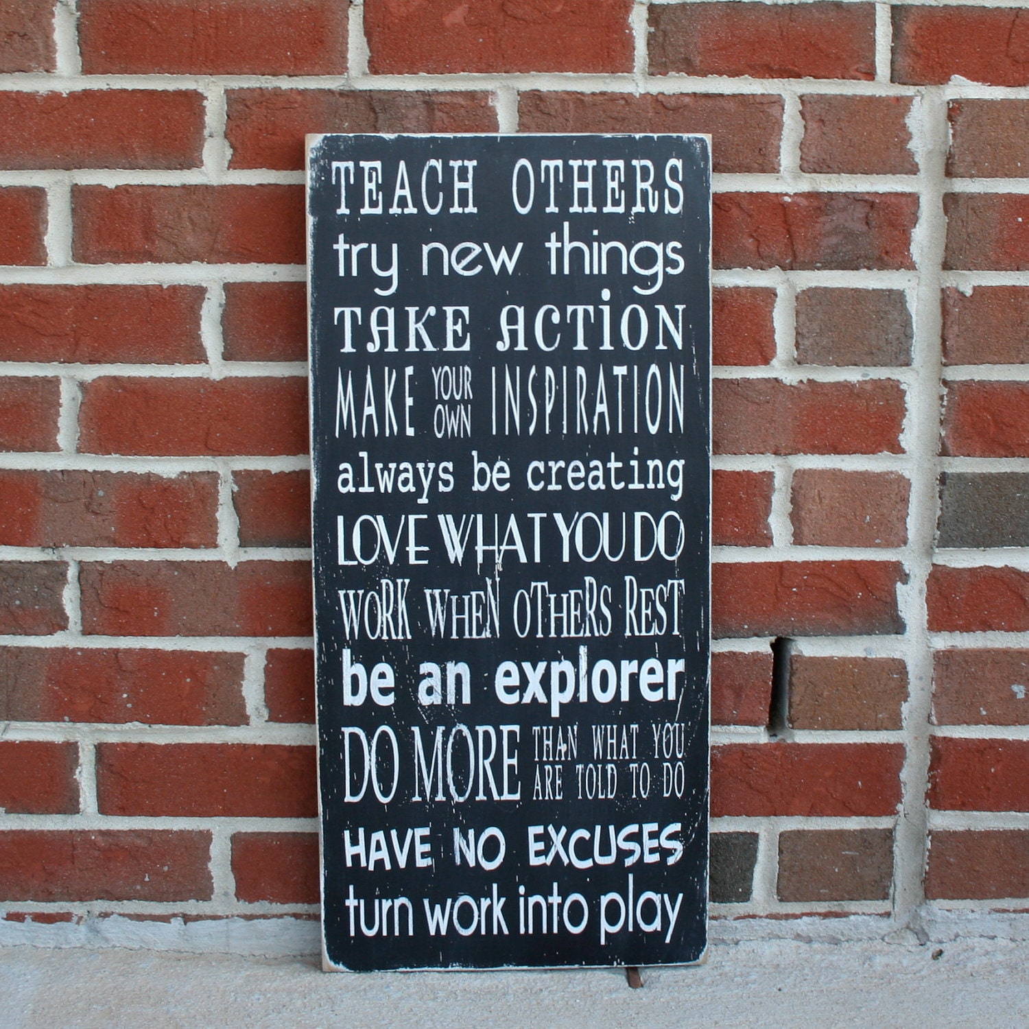 The Creators Rules Teach Others, Have No Excuses, Be An Explorer - Typography Word Art